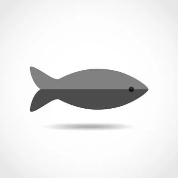 Flat fish icon - vector illustration. Stock Illustration