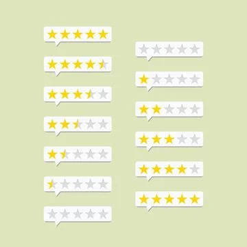 Flat Five Star Rating EPS Vector Stock Illustration