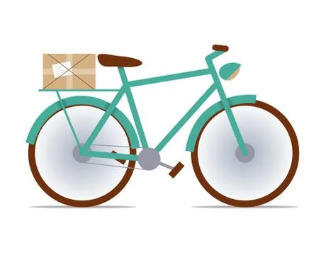 Flat fixed-gear bike with a package Stock Illustration