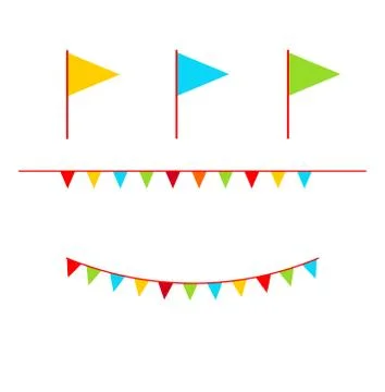 Flat flags set Stock Illustration