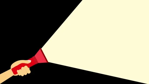 Flat Flashlight Beam Copy Space Animation Stock Footage 335608679