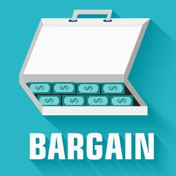 Flat flip-flop bargain money case concept. vector illustration d Stock Illustration