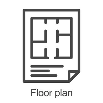 Flat floor plan icon Stock Illustration