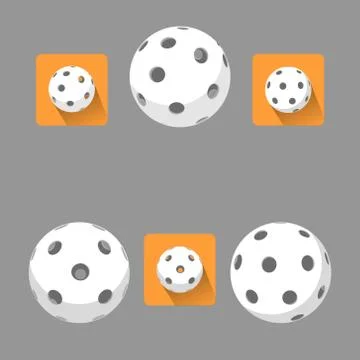 Flat floorball ball for logo the team and the cup Stock Illustration