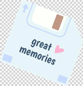 Flat floppy disk icon is floating on transparent background, showing great Stock Illustration