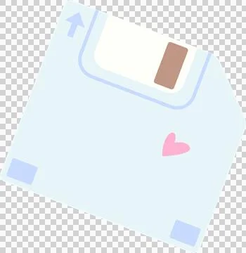 Flat floppy disk icon is rotating on transparent backdrop with off-white label Stock Illustration