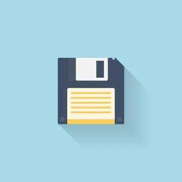 Flat floppy disk icon for web. Stock Illustration