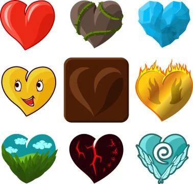 Flat floral icons Stock Illustration
