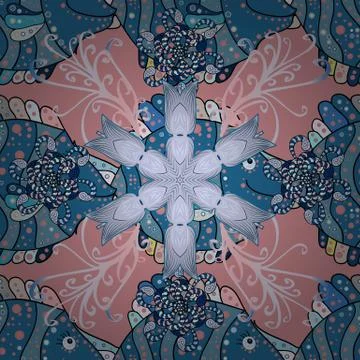 Flat Flower Elements Design. Colour Summer Theme seamless pattern Background. Cu イラスト素材