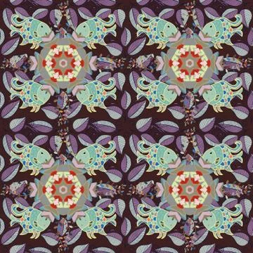 Flat Flower Elements Design. Colour Spring Theme seamless pattern Background. Cu Stock Illustration