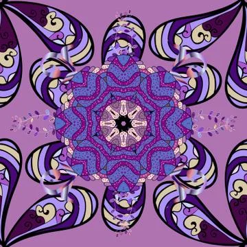 Flat Flower Elements Design. Colour Summer Theme seamless pattern Background. Fl 스톡 일러스트