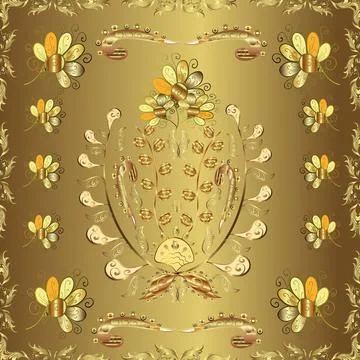 Flat Flower Elements Design. Colour Spring Theme seamless pattern Background. Fl イラスト素材