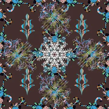 Flat Flower Elements Design. Cute flower vector pattern. Colour Summer Theme sea 스톡 일러스트