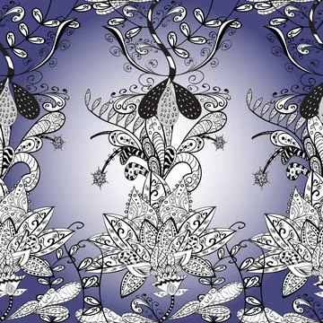 Flat Flower Elements Design. Floral seamless pattern background, summer flowers. Stock Illustration