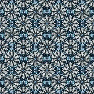 Flat Flower Elements Design. Seamless retro pattern with flowers. Flowers on bla Illustrazione stock