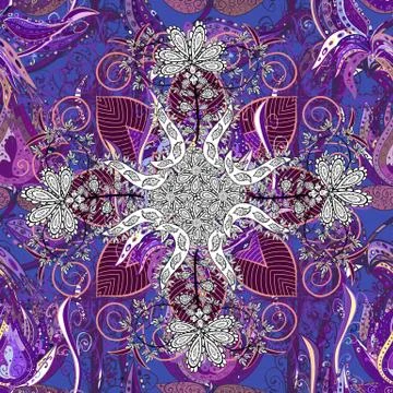 Flat Flower Elements Design. Seamless Floral Pattern in Vector illustration. Col 스톡 일러스트