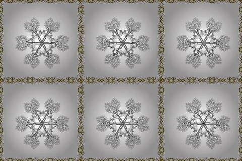 Flat Flower Elements Design. Seamless Floral Pattern in Raster illustration. Flo Illustrazione stock