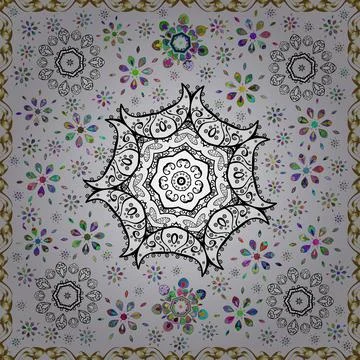 Flat Flower Elements Design. Seamless vector background with flowers. Children s Illustrazione stock