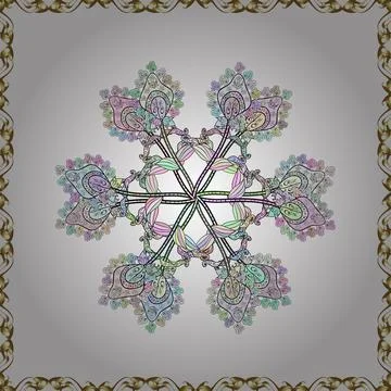 Flat Flower Elements Design. Seamless Floral Pattern in Vector illustration. Flo イラスト素材