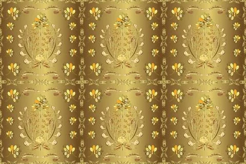 Flat Flower Elements Design. Seamless pattern with flower. Colour Spring Theme s 库存插图