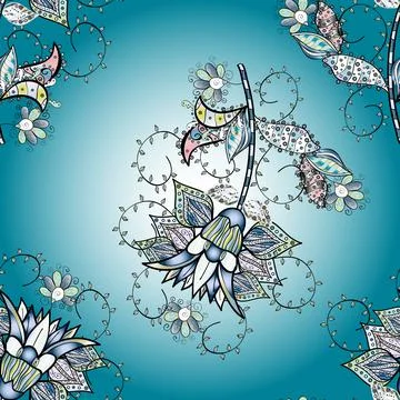 Flat Flower Elements Design. Seamless Floral Pattern in Vector illustration. Col Stock Illustration