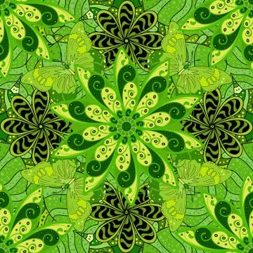 Flat Flower Elements Design. Trendy seamless Floral Pattern In Vector illustrati 스톡 일러스트