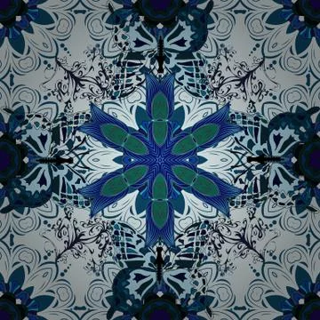 Flat Flower Elements Design. Vector. Colour Spring Theme seamless pattern Backgr Illustrazione stock