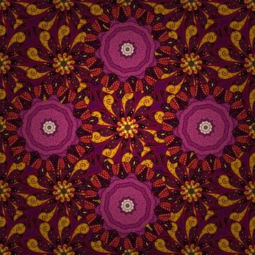 Flat Flower Elements Design. Vector. Colour Spring Theme seamless pattern Backgr 스톡 일러스트