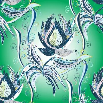 Flat Flower Elements Design. Vector illustration. Colour Spring Theme seamless p Stock Illustration