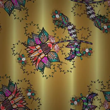 Flat Flower Elements Design Vector illustration. Flowers on neutral, black and y Stock Illustration