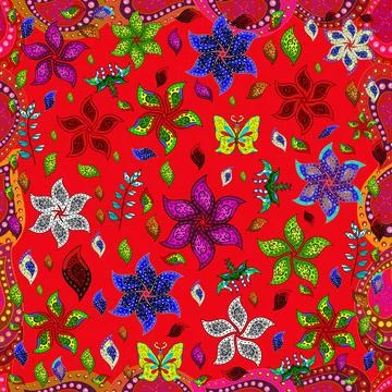 Flat Flower Elements Design. Vector. Colour Spring Theme seamless pattern Backgr 스톡 일러스트