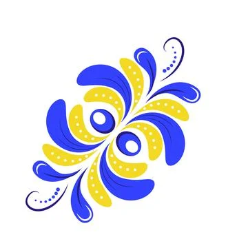 Flat flower yellow and blue colors of Ukraine vector illustration on white ba Stock Illustration