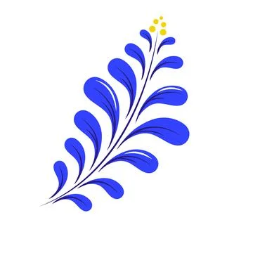 Flat flower yellow and blue colors of Ukraine vector illustration on white ba Stock Illustration