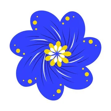 Flat flower yellow and blue colors of Ukraine vector illustration on white ba Stock Illustration