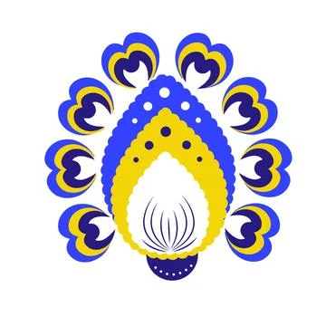 Flat flower yellow and blue colors of Ukraine vector illustration on white ba Stock Illustration