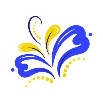 Flat flower yellow and blue colors of Ukraine vector illustration on white ba Stock Illustration