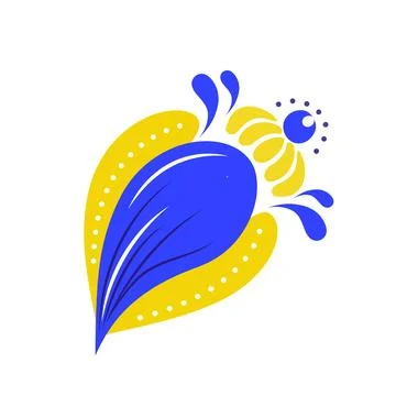Flat flower yellow and blue colors of Ukraine vector illustration on white ba Stock Illustration