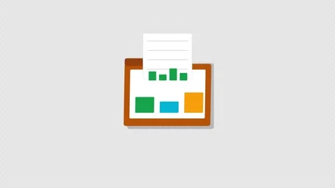 Flat Folder Archive Document Paper Slide Out Transparent Vídeos de archivo 347358074
