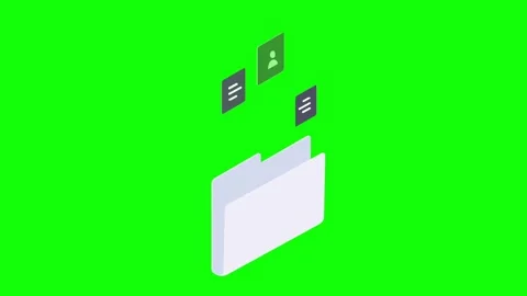Flat folder with file contacts on green background. Stock Footage 242765114