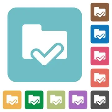 Flat folder ok icons イラスト素材