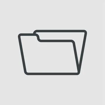 Flat folder vector icon on gray background Illustrazione stock