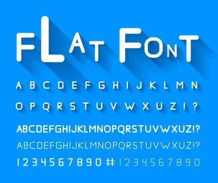 Flat font Flat font with long shadow. Vector illustration Copyright: xZoon... Stock Photos