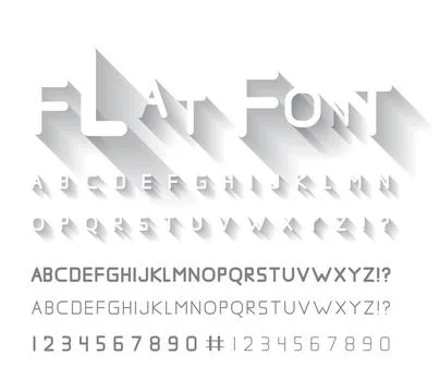 Flat font Flat font with long shadow. Vector illustration Copyright: xZoon... Stock Photos