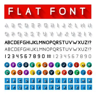 Flat font Stock Illustration