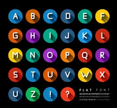 Flat font Stock Illustration