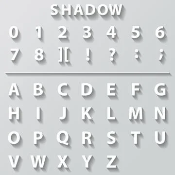 Flat font with long shadow effect. Vector illustration 스톡 일러스트