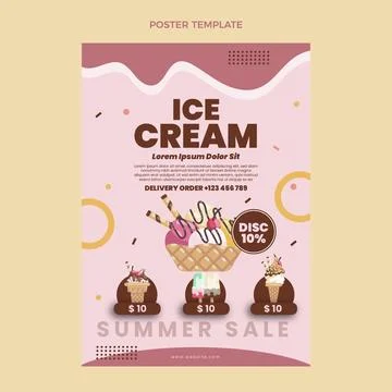 Flat food poster template Stock Illustration