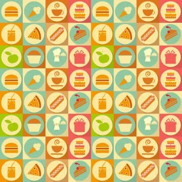 Flat Food Seamless Background Stock-Illustration