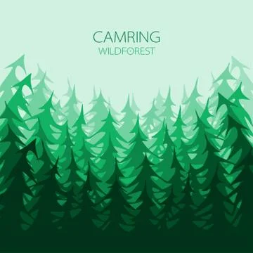 Flat forest background Stock Illustration