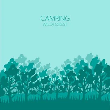 Flat forest background Stock Illustration